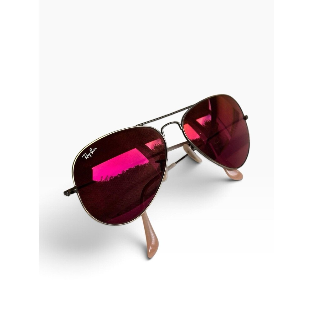 Ray-Ban RB3025 Aviator Flash Lenses 167/2K Red Mirror Bronze Metal 58mm Italy
